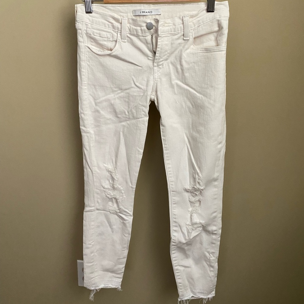 J Brand Ankle Length Distressed Skinny Jeans